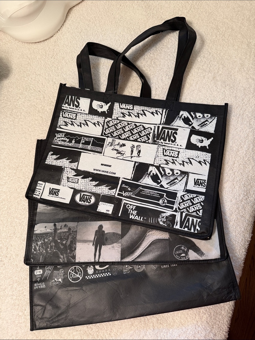 Vans Black & White Graphic Duffel Tote